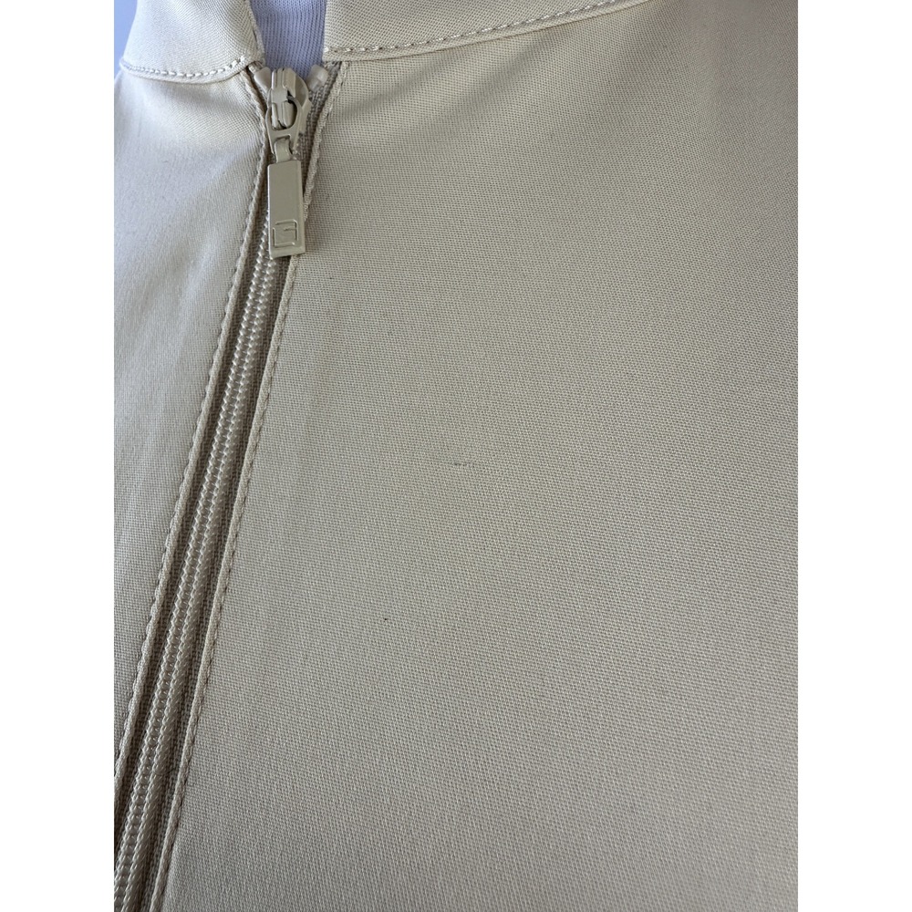 Lafayette 148 New York Pleated Stretch Full Zip Fitted Yellow Jacket Size 6 Chic - Picture 6 of 16